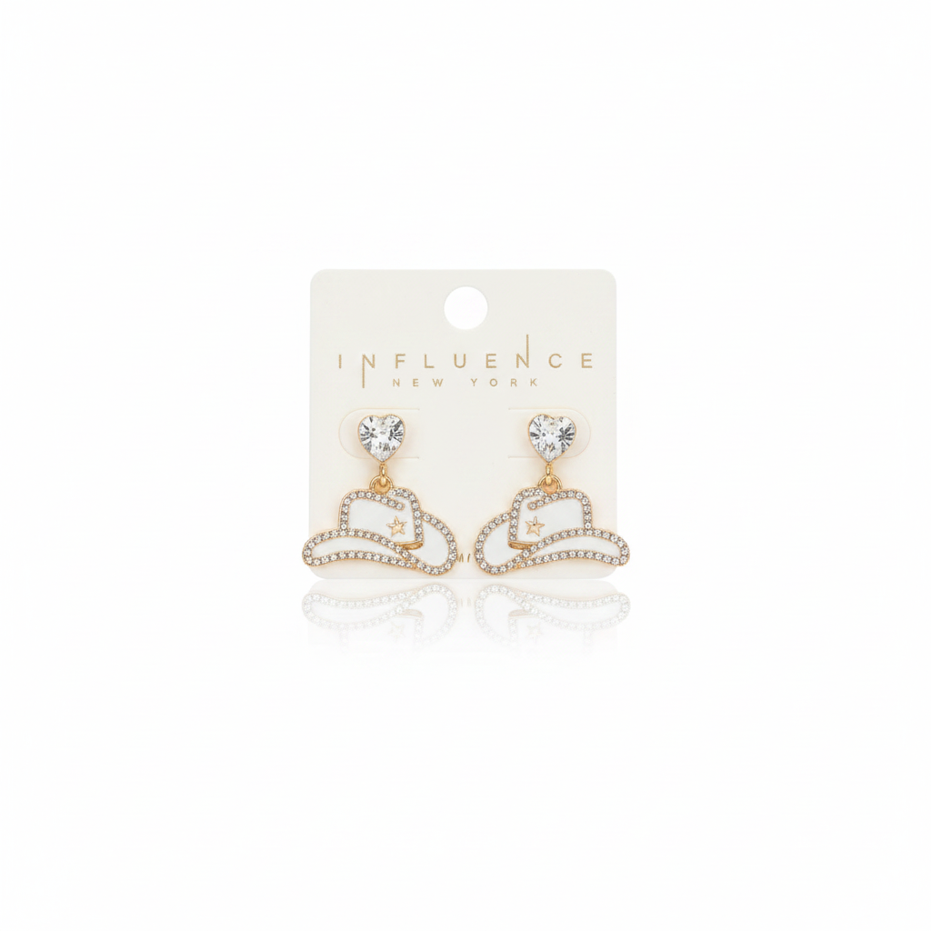 Rhinestone rodeo cowboy earrings