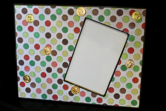 Homemade Picture Frame- Polka Dot