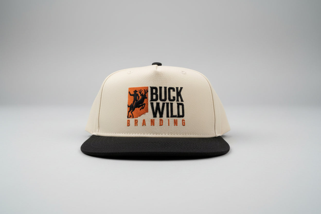 Buck Wild Branding Black Bill Full Logo Canvas Hat