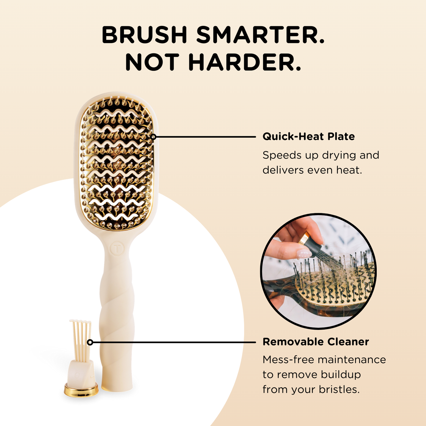 TELETIES Vented Blowout Brush – Tan
