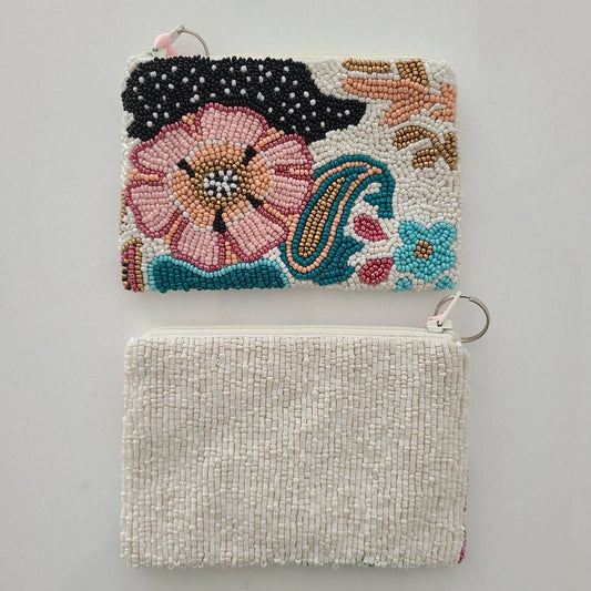 Floral Beaded Coin Purse