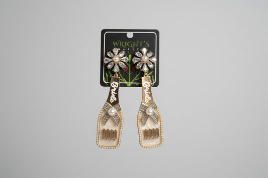 BRIDE Jewel Champagne Bottle Earrings