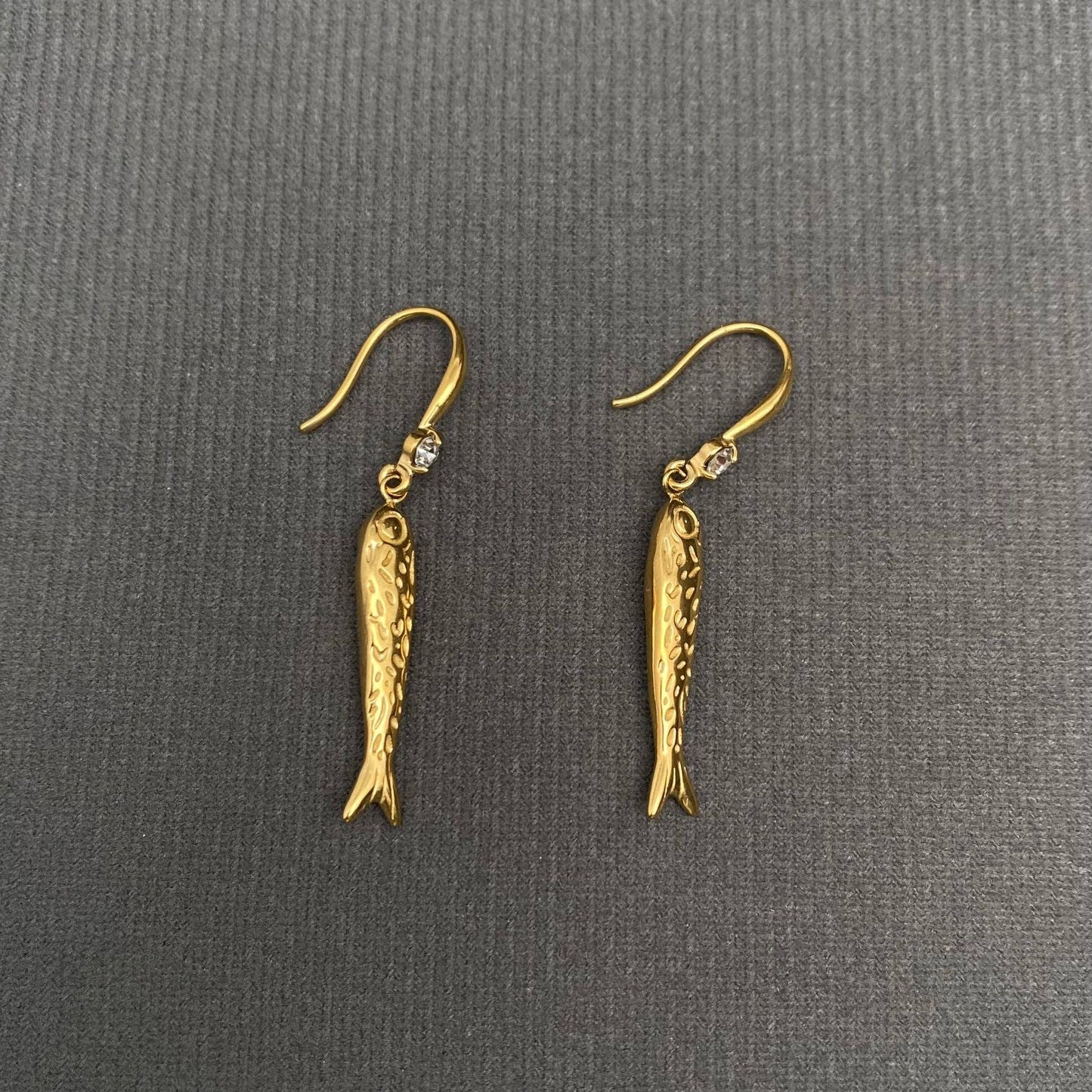 Fish 18K Gold Plated Stainless Steel Dangle Earrings
