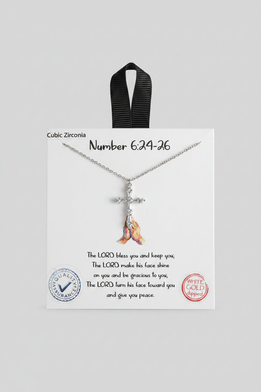 "Number 6:24-26" Cross Necklace