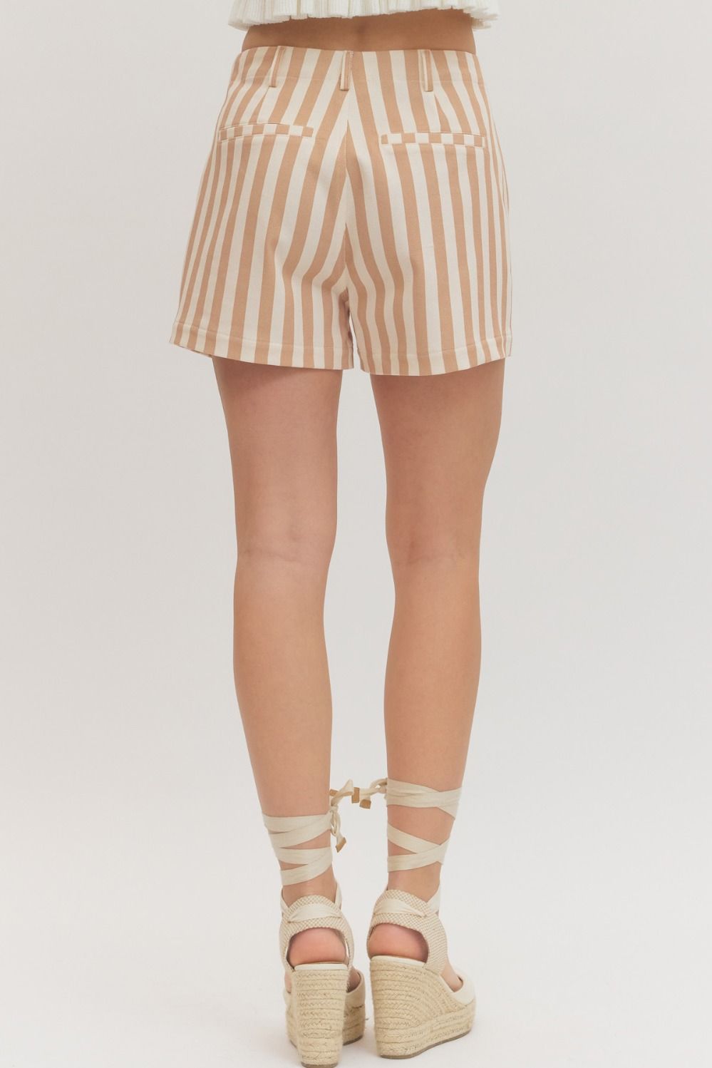 Tan Striped Shorts