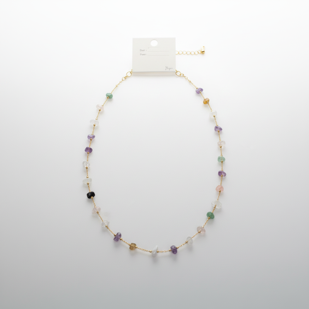Gold stone necklace