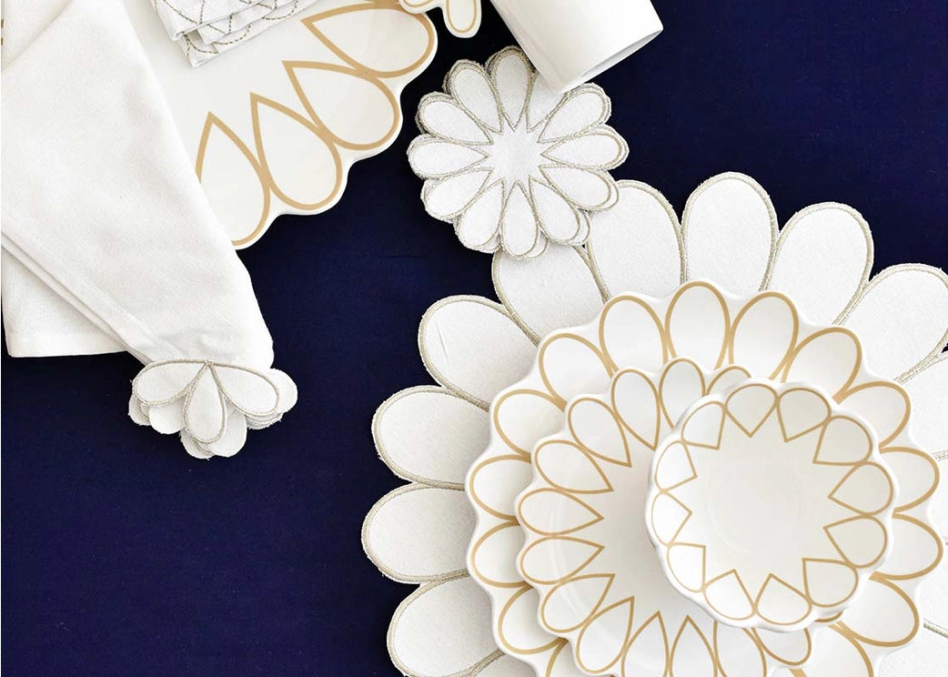 Coton Colors Deco Gold Scallop 11 Dinner Plate