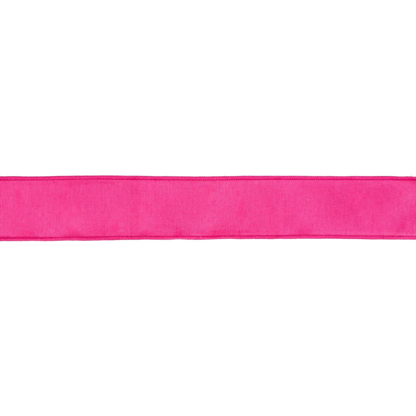 2 1/2" Wired Dupioni Ribbon | Hot Pink w/ Metallic Fused Backing | 10 Yard Roll