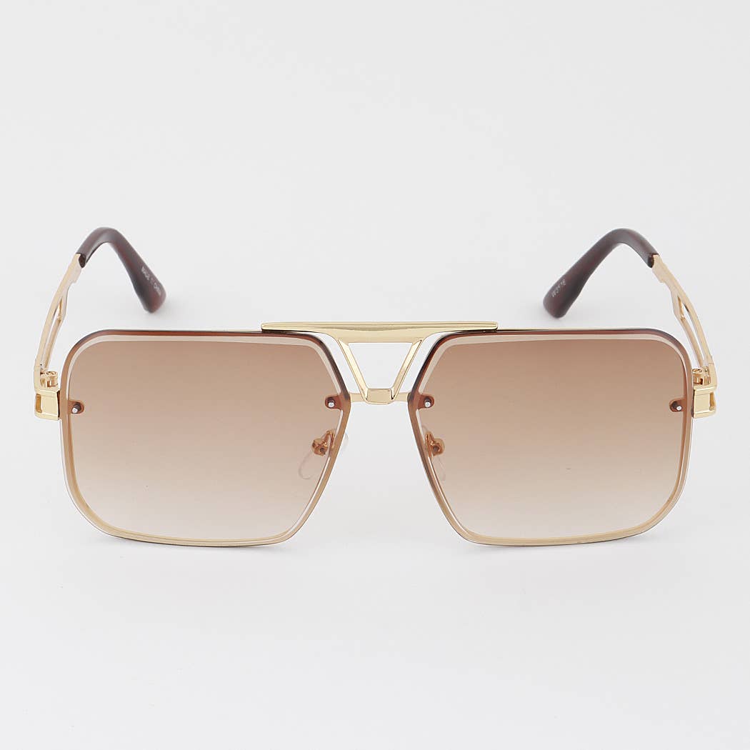 Geometric Aviator Sunglasses