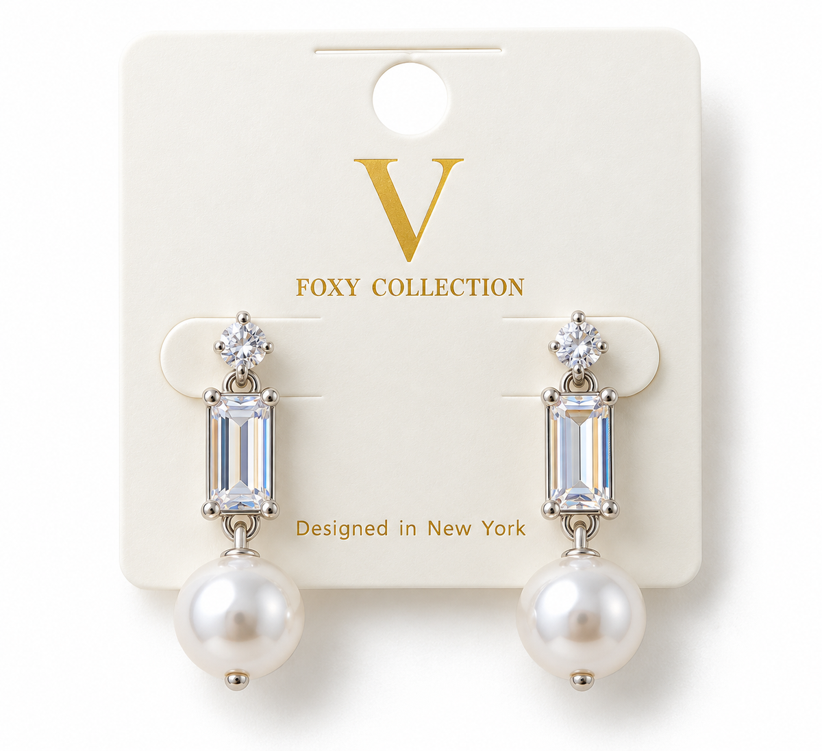 Timeless Sparkle Pearl Drop Earrings 🤍✨