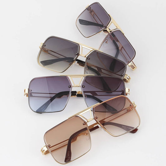 Geometric Aviator Sunglasses