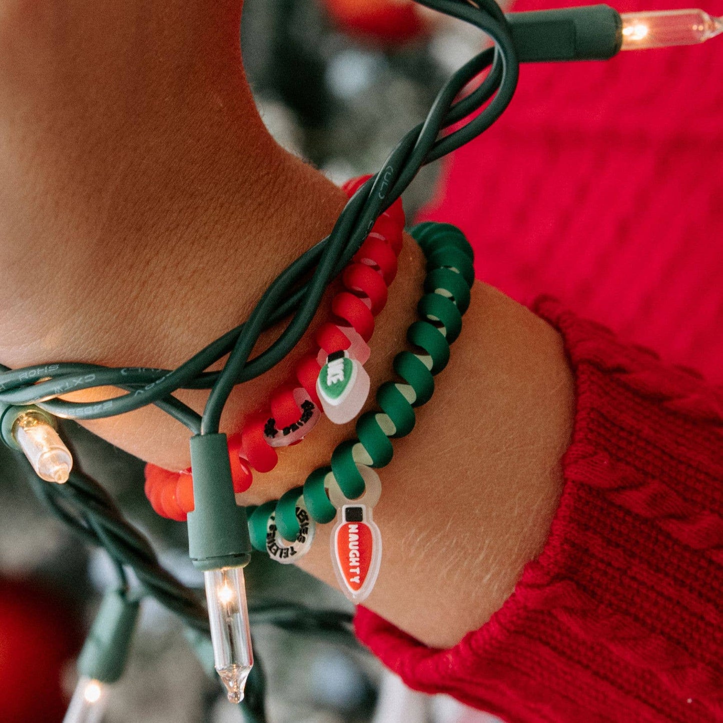 Teleties Spiral Hair Coils | Small | Naughty or Nice Hair Ties