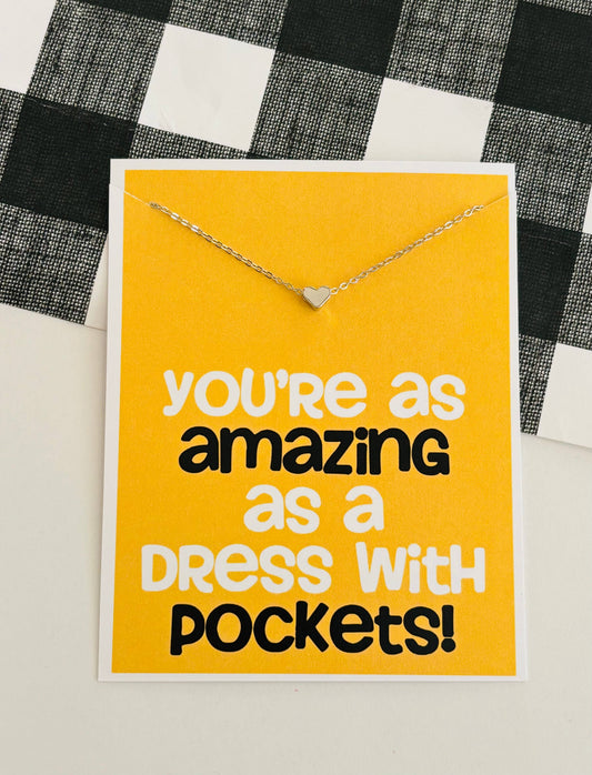 Best Friend Necklace Heart Necklace & Card