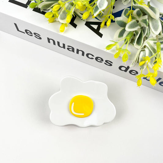 Fried Egg Hair Clip, Acetate Claw Clip