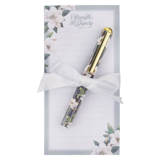 Magnetic Notepad w/pen: Strength & Dignity Prov. 31:25