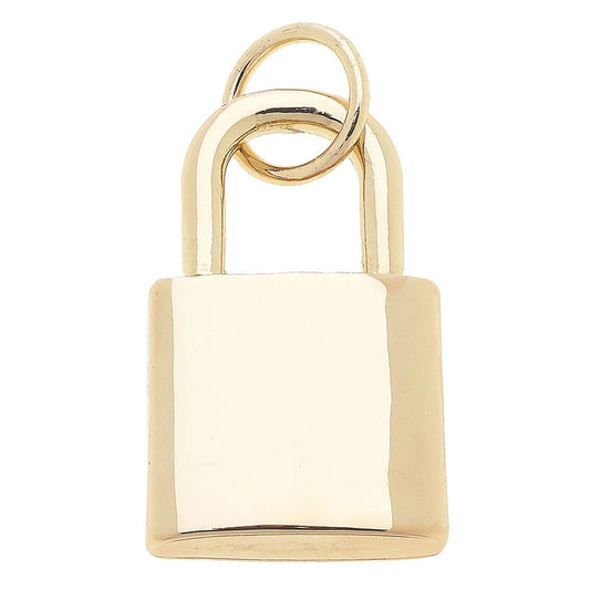Padlock Charm in Shiny Gold