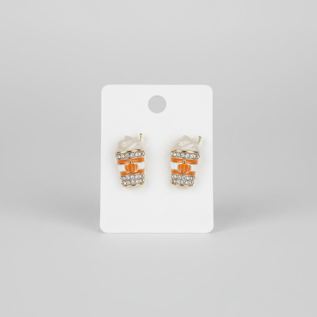 PAVE Pumpkin Spice Latte Earrings