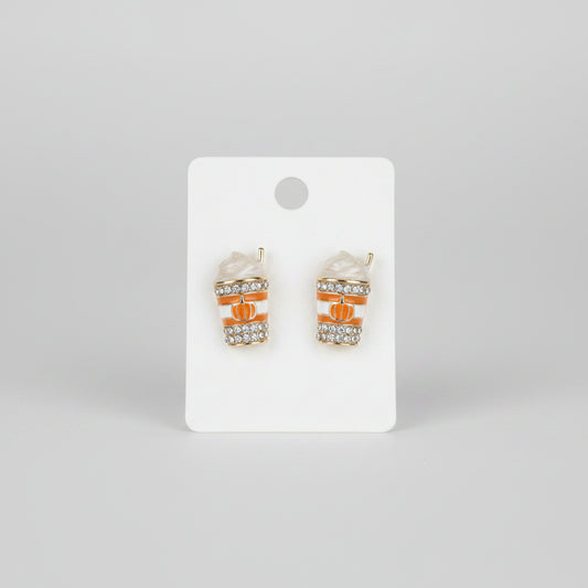 PAVE Pumpkin Spice Latte Earrings