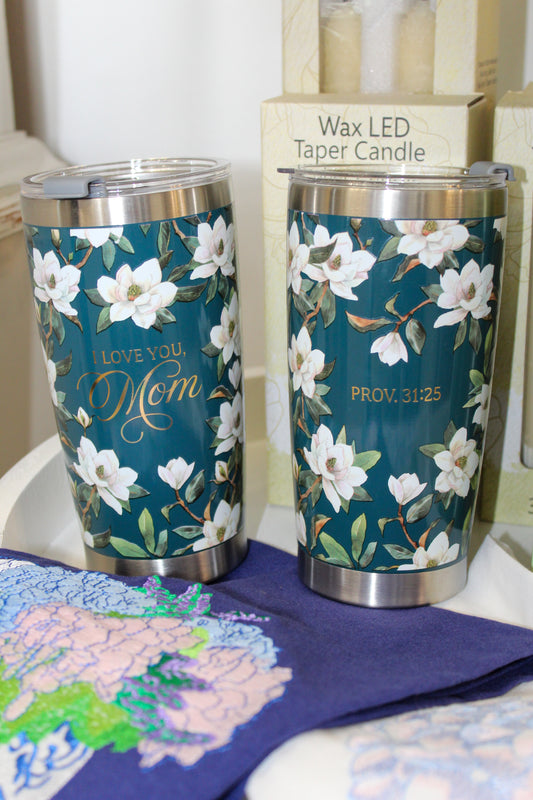 Teal Travel Tumbler- Love You Mom Prov. 31:25