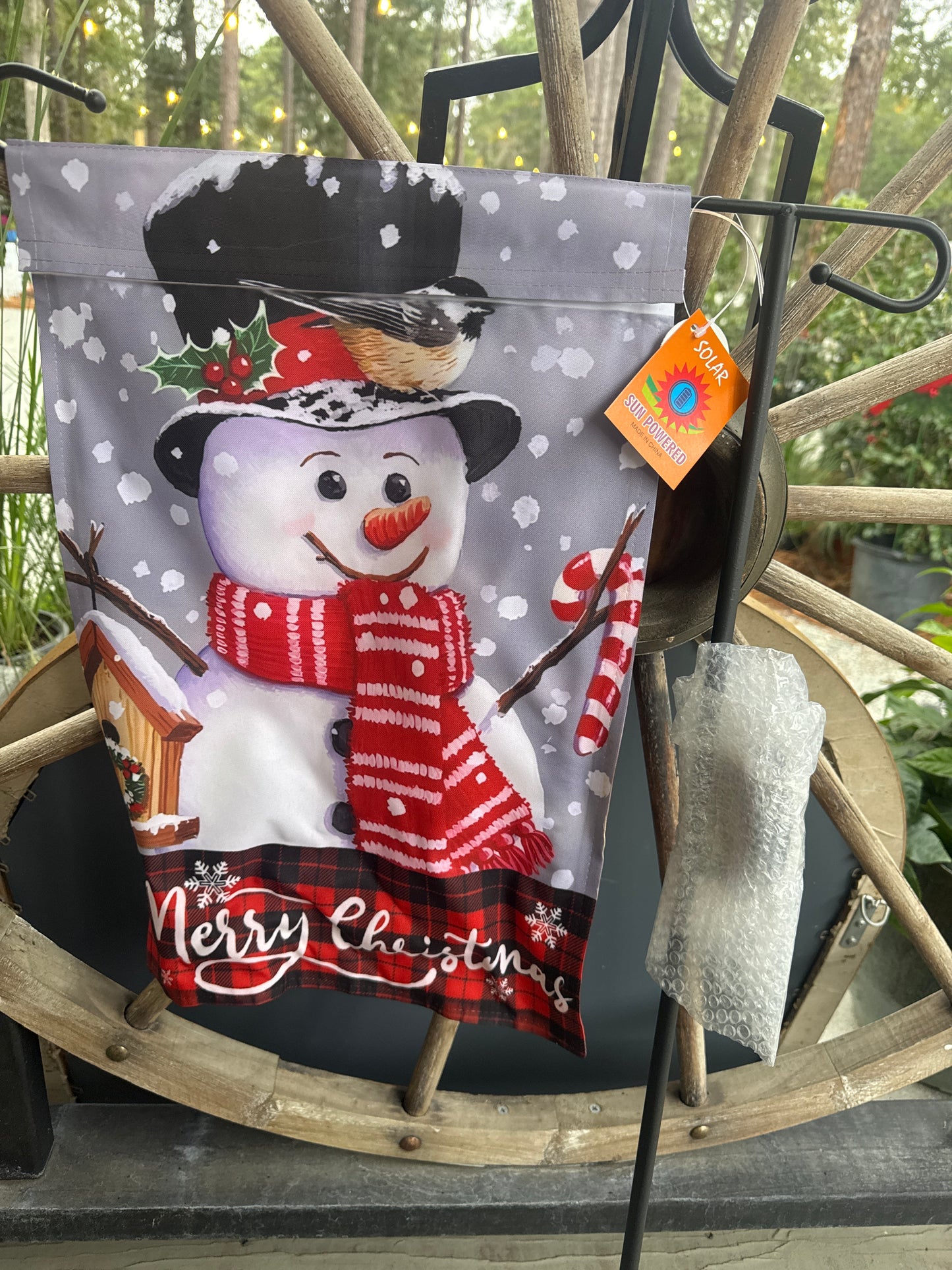 Christmas Snowman Flag on Pole