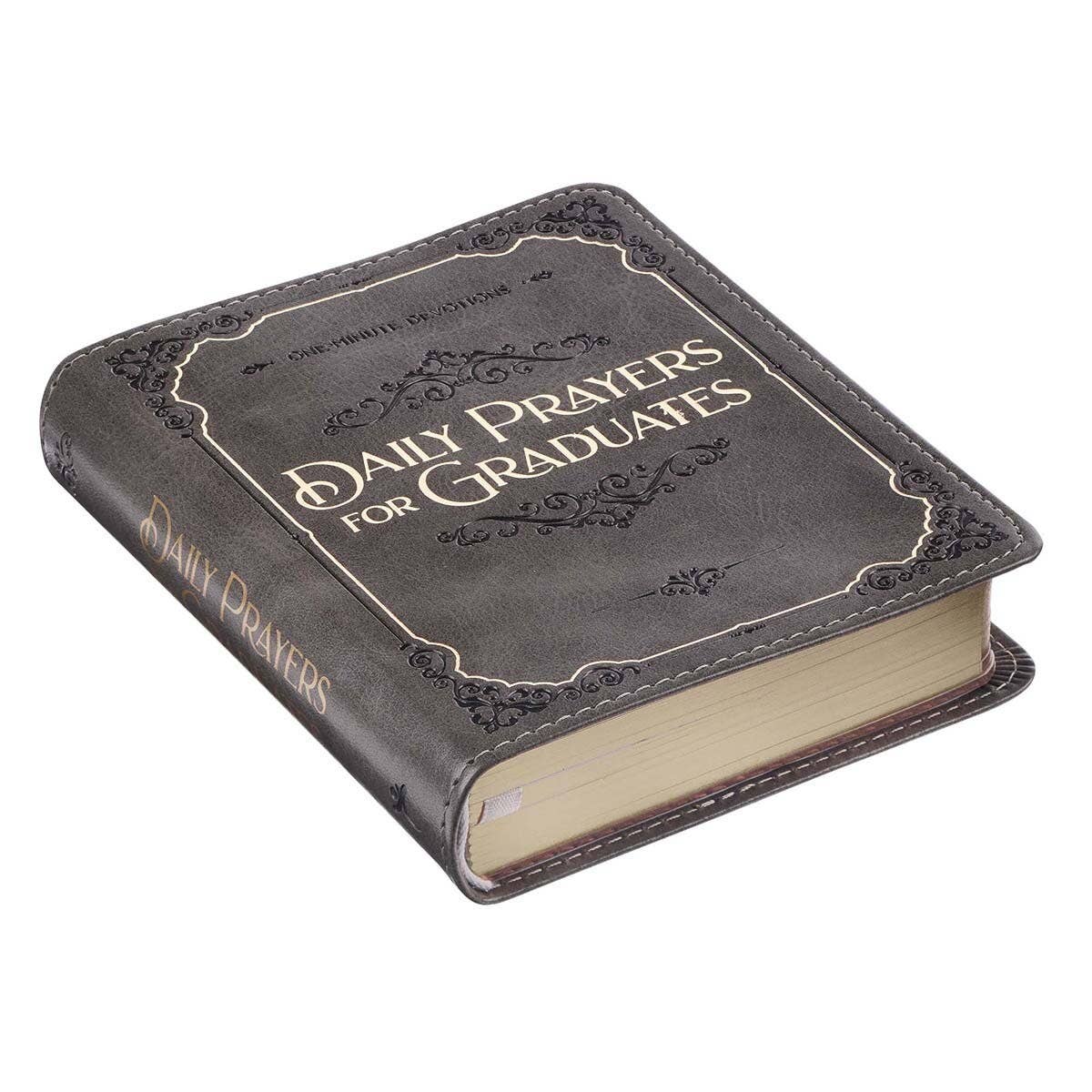 🎓📖 Daily Prayers for Graduates Gray Faux Leather Devotional