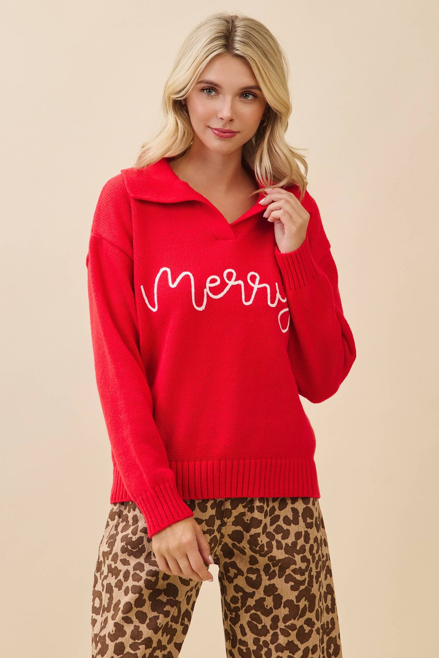 Holiday Script Knit Sweater