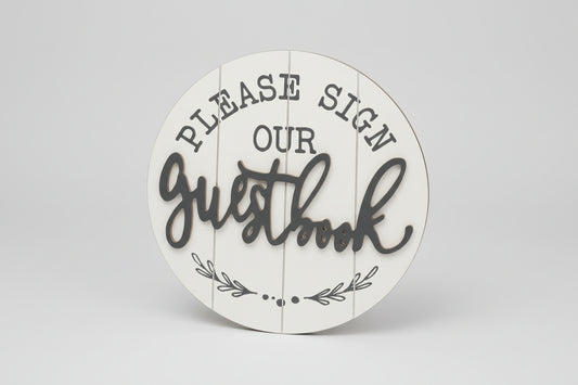 12" Sign Guest Book Sign