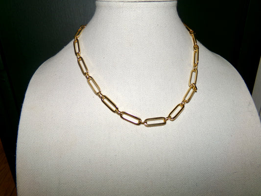 Gold Large Paperclip Necklace