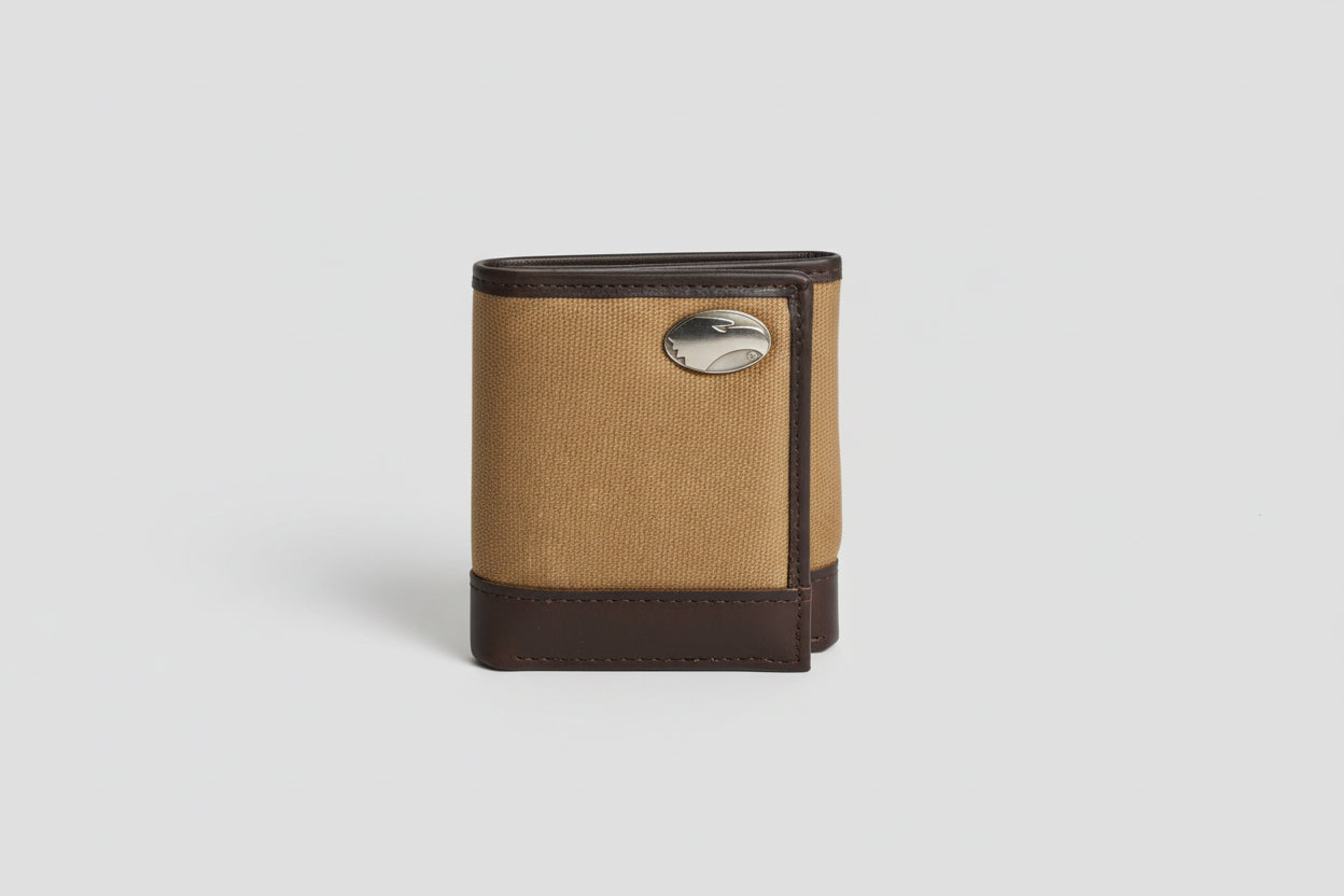 Zep-Pro Olive Canvas Brown Leather Tri Fold -Georgia Southern