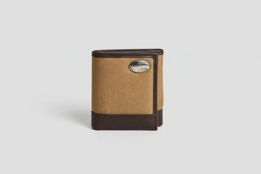 Zep-Pro Olive Canvas Brown Leather Tri Fold -Georgia Southern