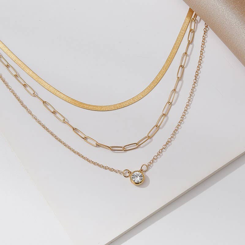 18K STAINLESS STEEL TARNISH FREE LAYERED NECK