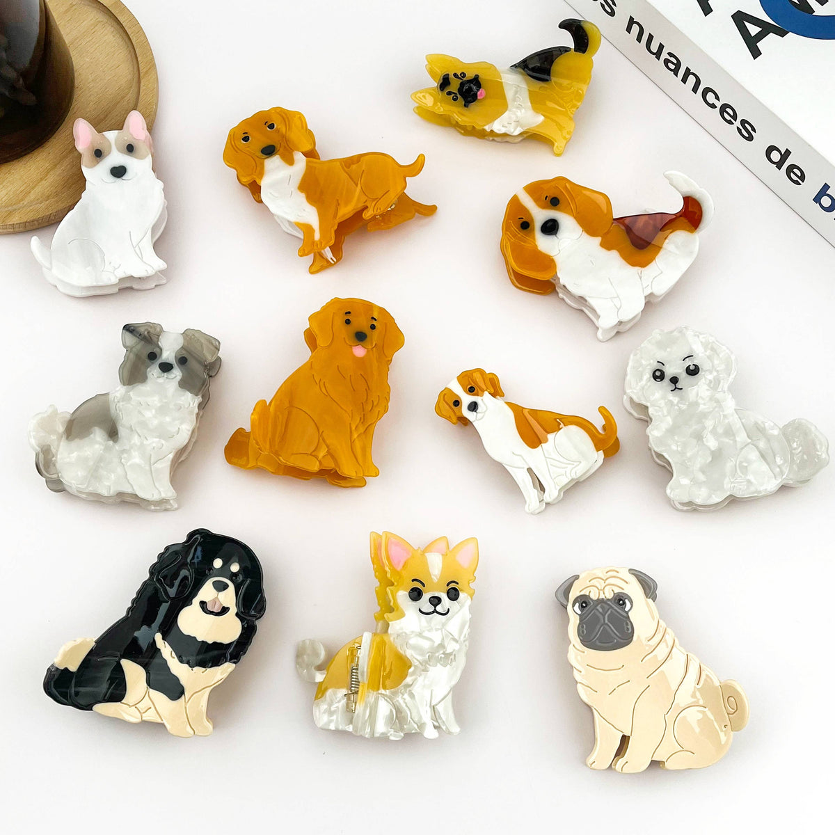 Cute Puppy Hair Claw Clip, Animal Dog Hair Clip