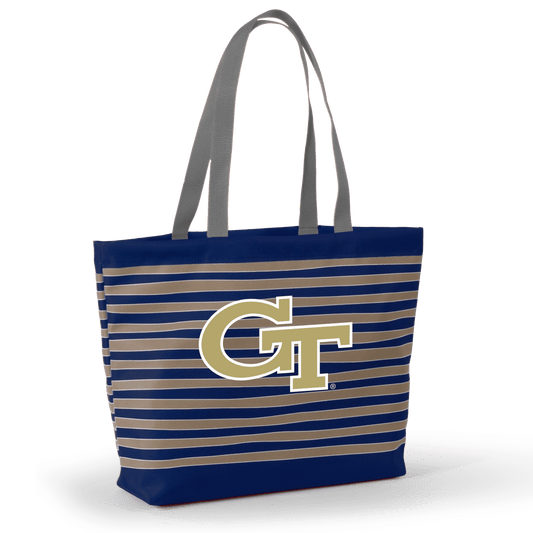 Georgia Tech Tatum Tote Wavy Striped Tote  by Desden