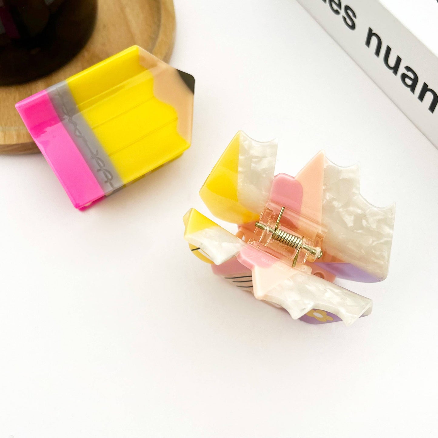 Stacked Books Hair Clip & Pencil Claw Clip