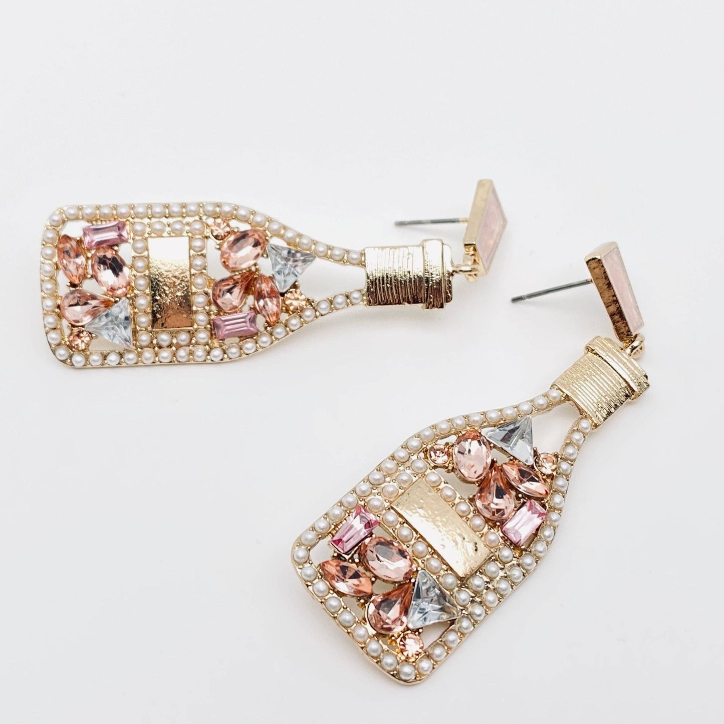 Rhinestone Bottle Stud Earrings
