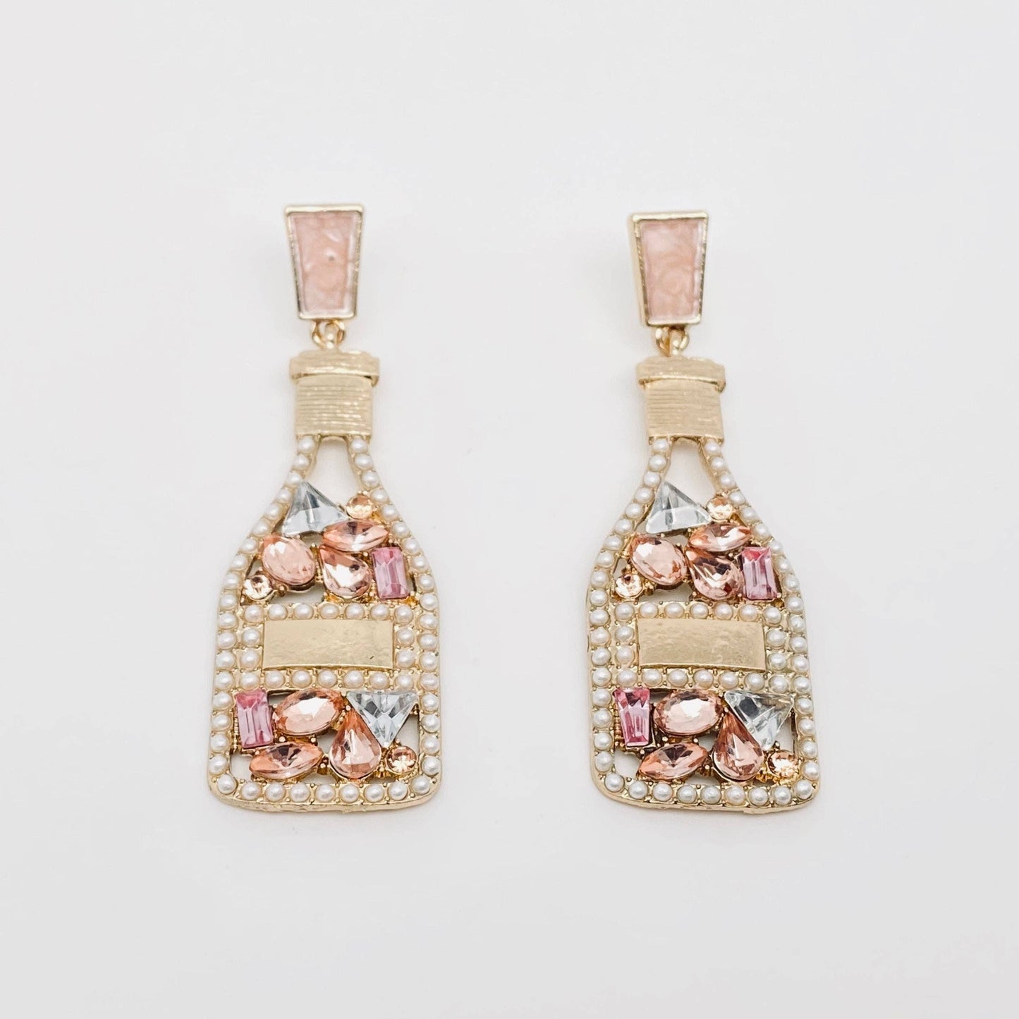 Rhinestone Bottle Stud Earrings