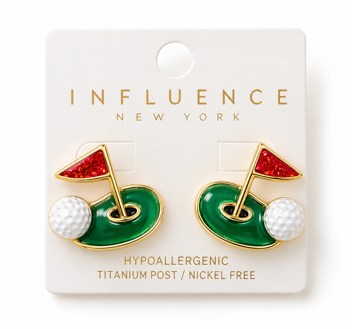 Tee Time Golf Stud Earrings ⛳️💚