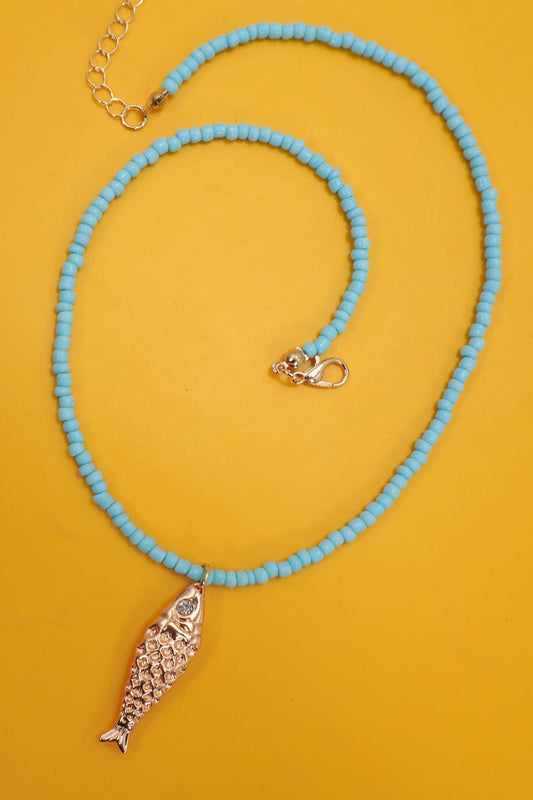 18K STAINLESS STEEL TARNISH FREE FISH NECKLACE