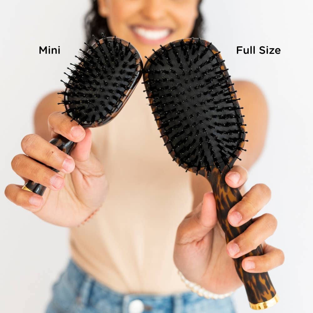 TELETIES® Mini Boar Bristle Hair Brush – Tortoise