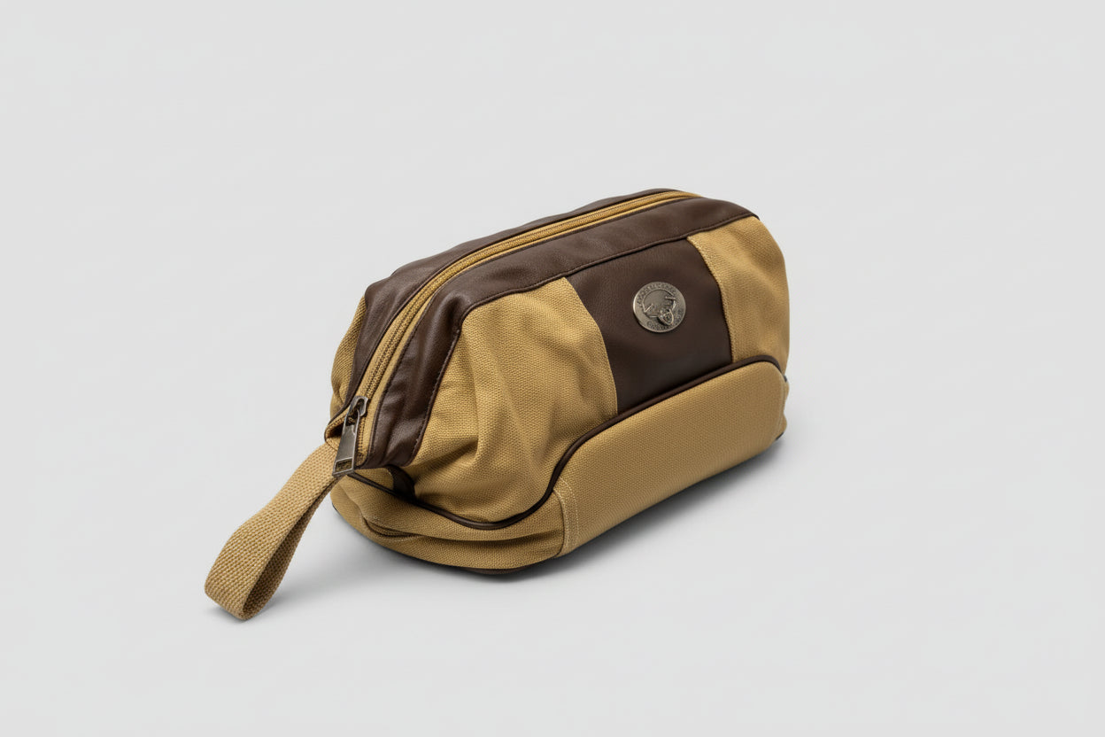 Zep-Pro Khaki Canvas Shave Kit Gunmetal Concho- Buck
