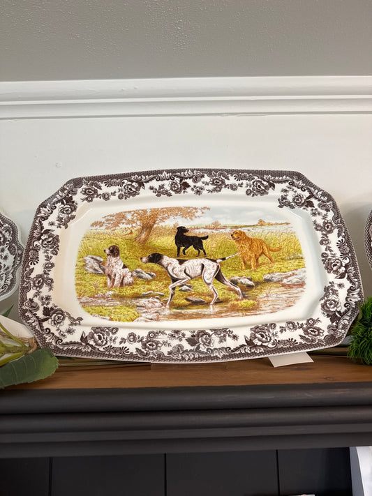 Woodland Dogs Rect Platter