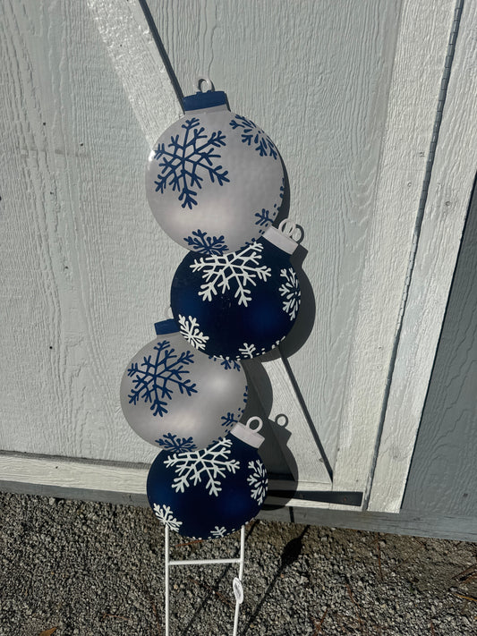 Blue Stacked Christmas Bulbs