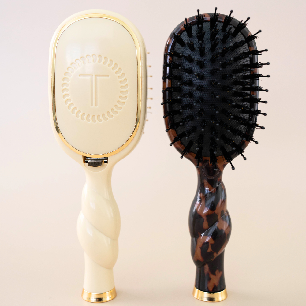TELETIES® Mini Boar Bristle Hair Brush – Tan