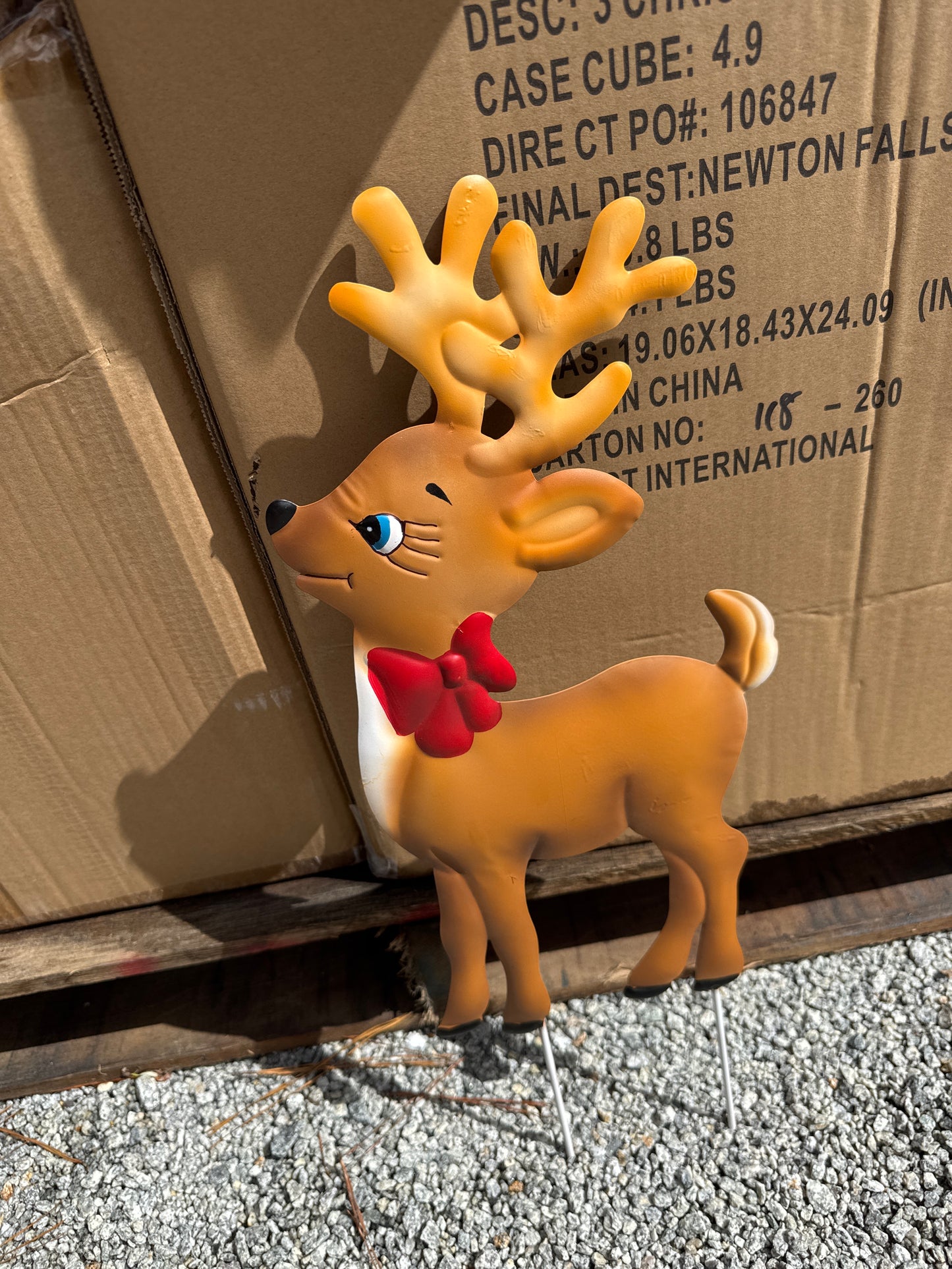 Metal Red Nose Christmas Deer