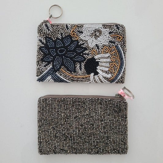 Floral Handcrafted Beaded Women's Coin Purse