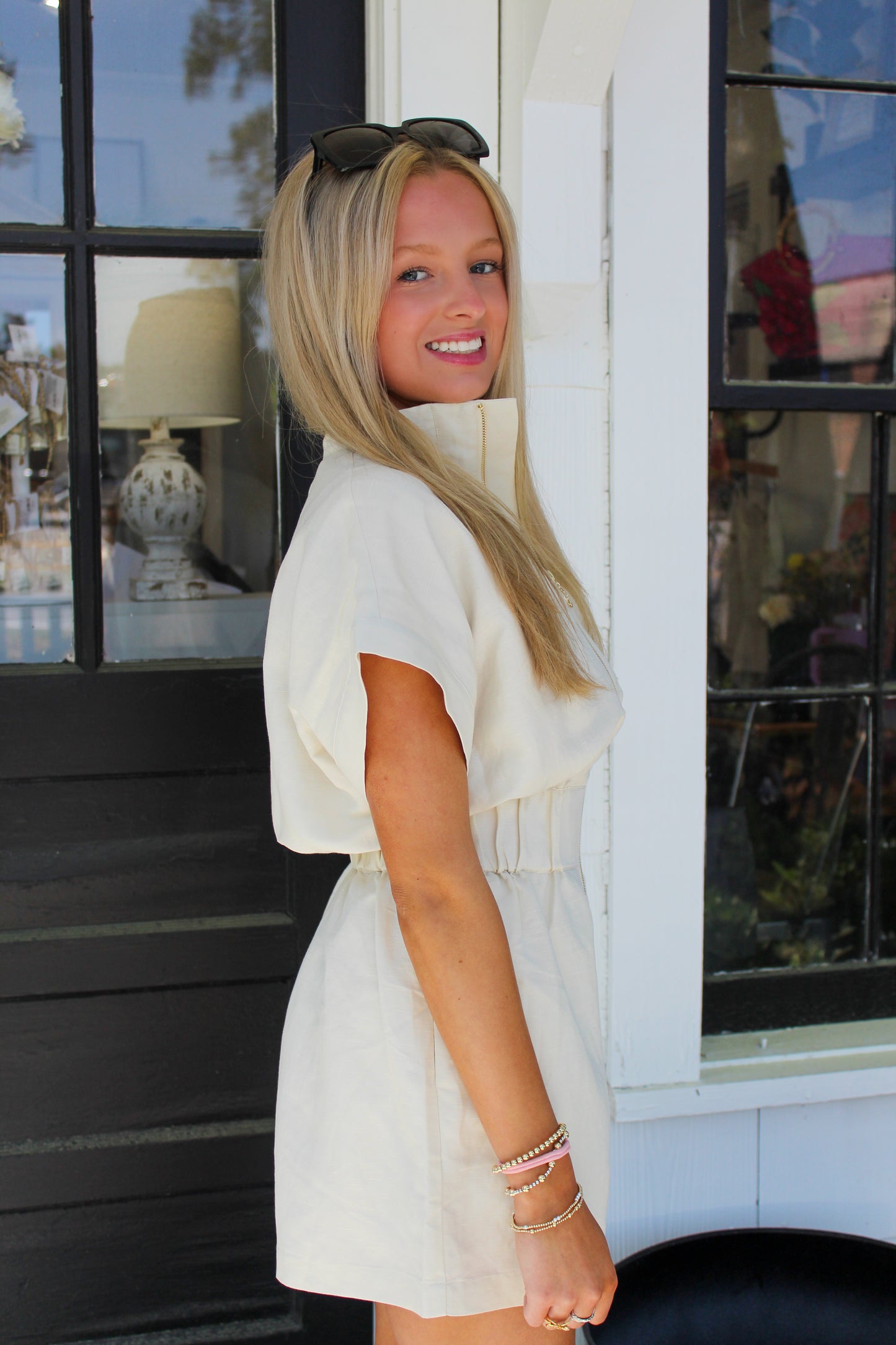 Emily McCarthy-linen Poppy Romper in Birch