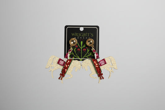 Glitter #1 Derby Player Earrings