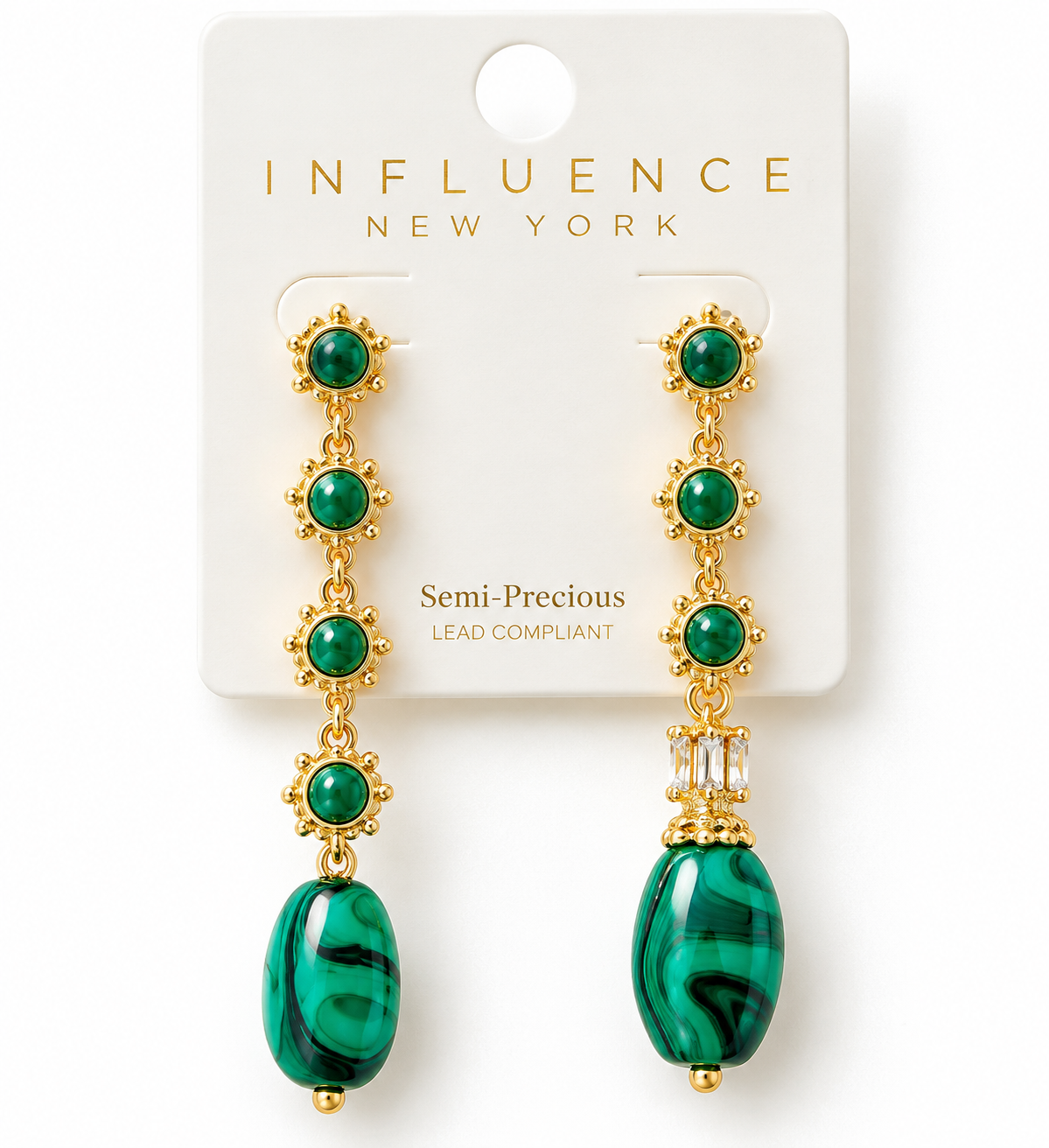 Emerald Garden Semi-Precious Stone Drop Earrings 💚✨