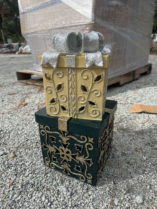Blue/Gold Poly Christmas Gift Box