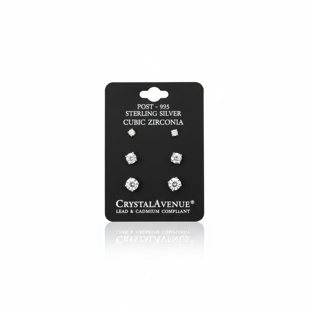 Everyday sparkle CZ stud trio